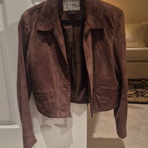 Ralph Lauren Brown Suede Zip-Front Jacket